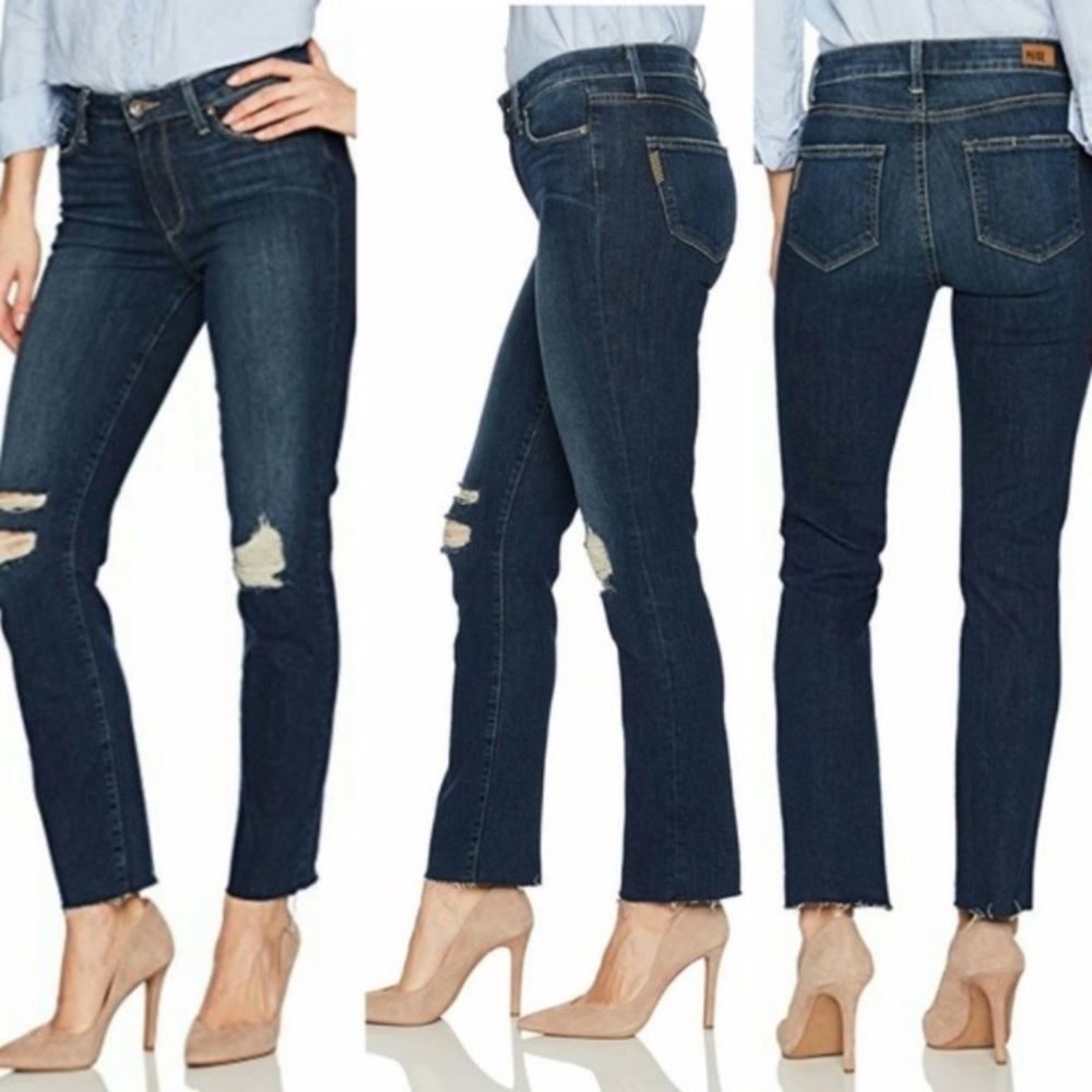 PAIGE | Jacqueline Straight Raw Hem Jeans